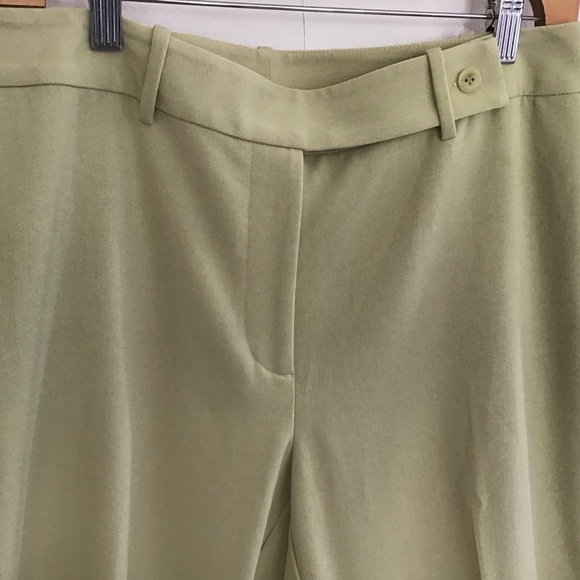 Sigrid Olsen Sport yellow/green stretch straight leg flat front trousers size 10 - Picture 2 of 8